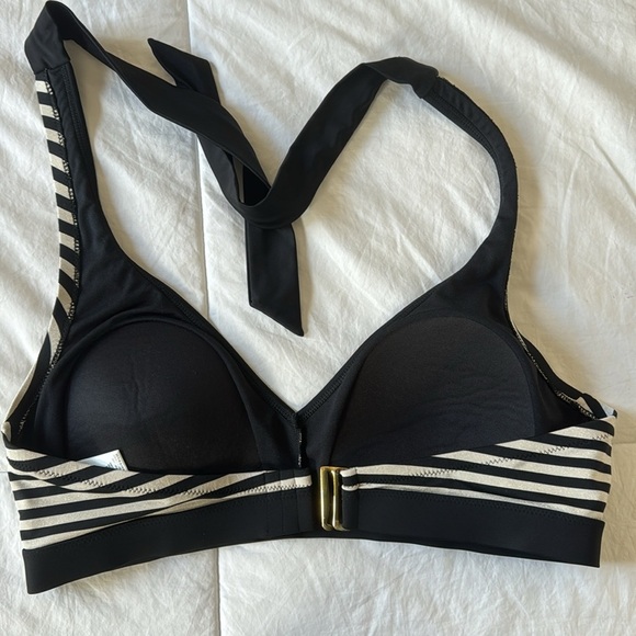 JESSICA SIMPSON BLACK Sweet Sailor Marine Swim Suit Triangle Bikini Top 1X XL - Picture 9 of 9